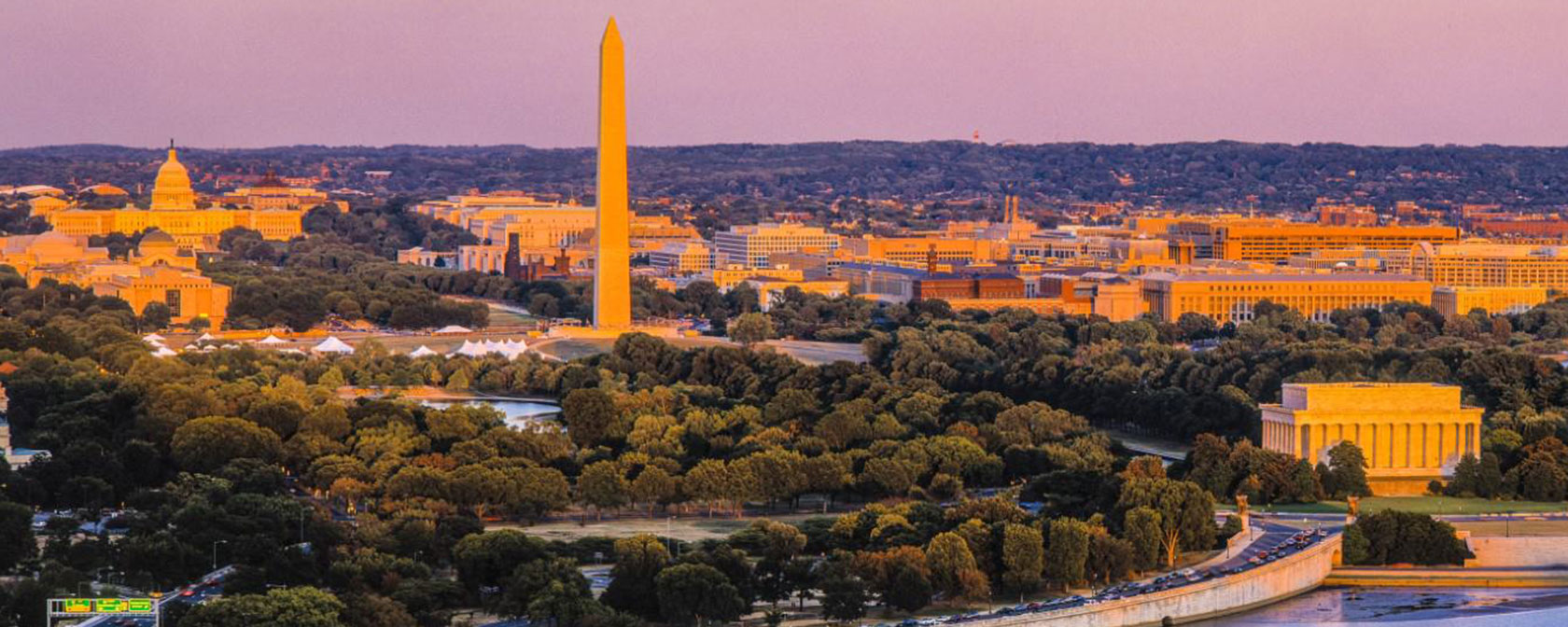 National Mall durante a hora dourada