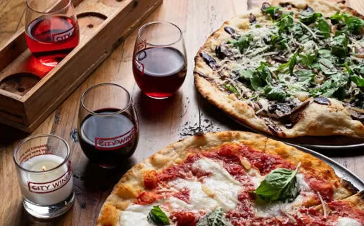 Pizzas and wine from City Winery in Ivy City - Urban winery, restaurant and event space in Washington, DC
