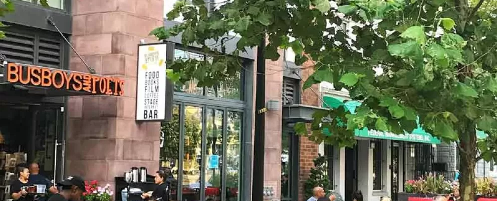 Outdoor patio at the Mount Vernon Square Busboys and Poets - Things to do in DC's Mount Vernon Square neighborhood