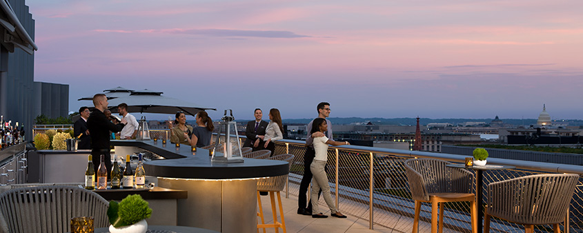 Couple at Summit the Rooftop at Conrad Washington DC
