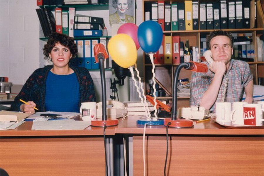 Anna Fox, Independent Video Production Company, Equipment Department. Docklands Enterprise Zone. Hire Manager (left), Account Manager (right), 1988, chromogenic print, Alfred H. Moses and Fern M. Schad Fund, 2019.69.4