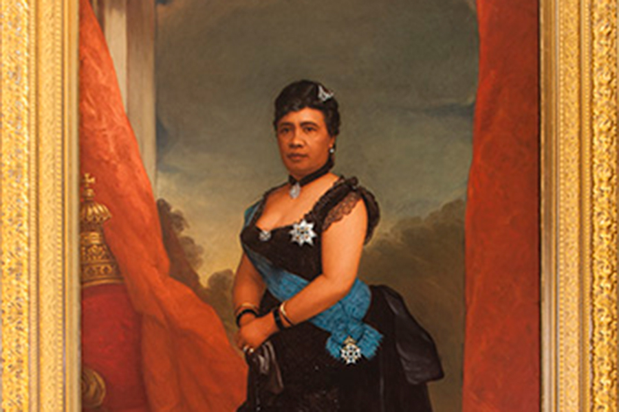 “Portrait of Queen Lili‘uokalani” by William F. Cogswell. Oil on canvas, 1892, Iolani Palace 