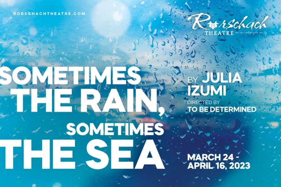 Poster for Rorschach Theatre: "Sometimes the Rain, Sometimes the Sea" stage production