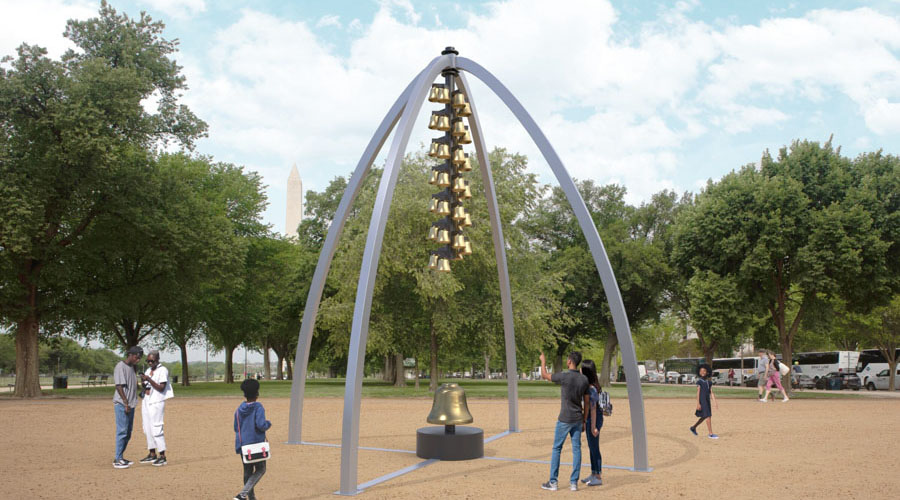 Rendering of an art sculpture on the National Mall as part of Beyond Granite 
