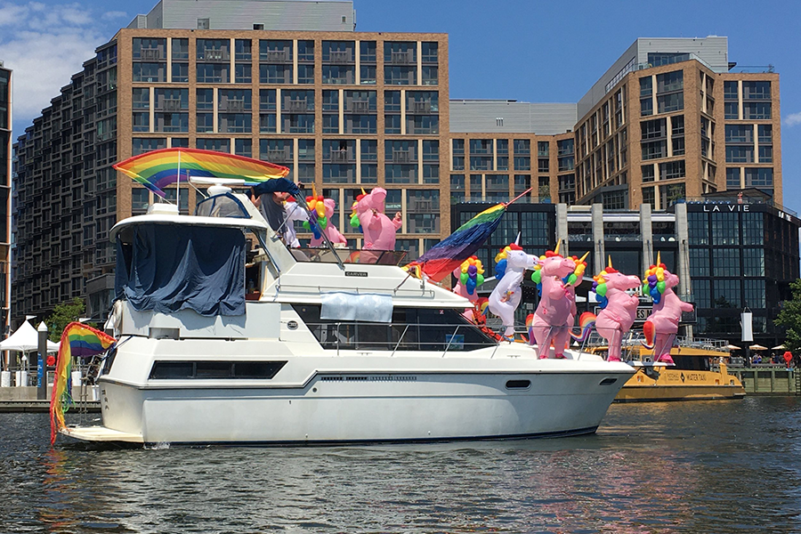 Boat Floating across The Wharf during WorldPride