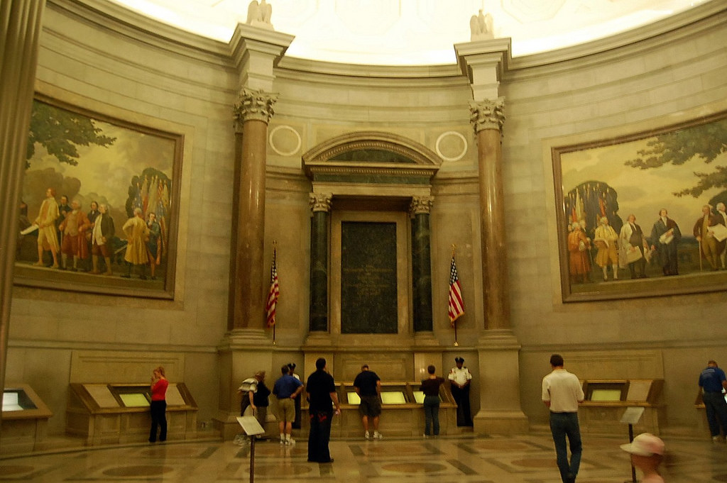 National Archives Great Hall with historic documents