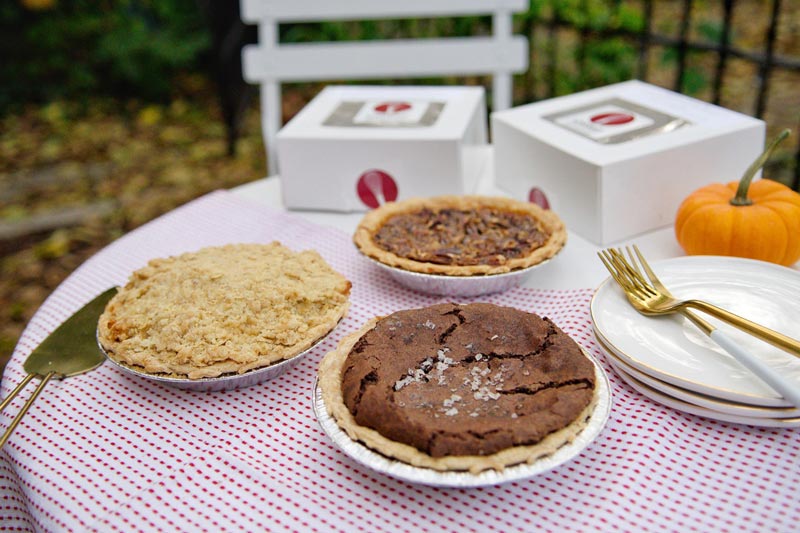 Chocolate sea salt chess pie and bourbon pecan pie from Whisked! - Locally made pies in Washington, DC