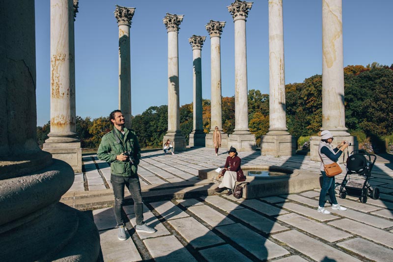 Visitors at the U.S. National Arboretum National Capitol Columns - Free things to do in Washington, DC