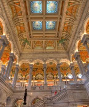 Library of Congress Thomas Jefferson Building Great Hall - Largest Library in the World in Washington, DC