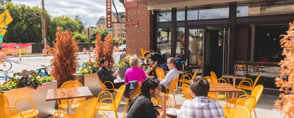 Diners on patio at Brookland Pint - Restaurant and bar in Brookland Washington, DC